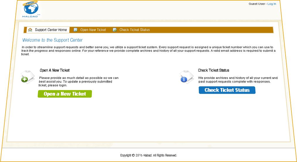 Halod website provides an Advanced Support/Ticket System